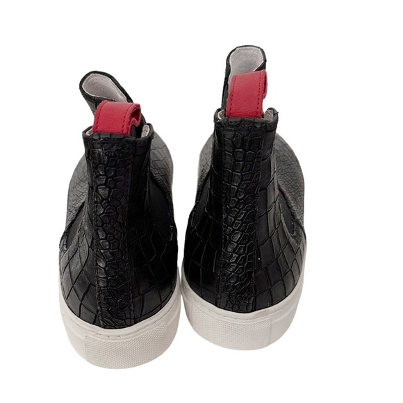 Del Toro Black Crocodile Embossed Chelsea Sneakers main image 6